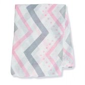 Lulujo swaddle 70% bamboo/30% katoen 120x120 cm - Pink Chevron