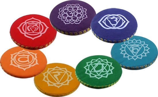 Klankschaalkussens set 7 Chakra's - 9.5 cm — afbeelding 2