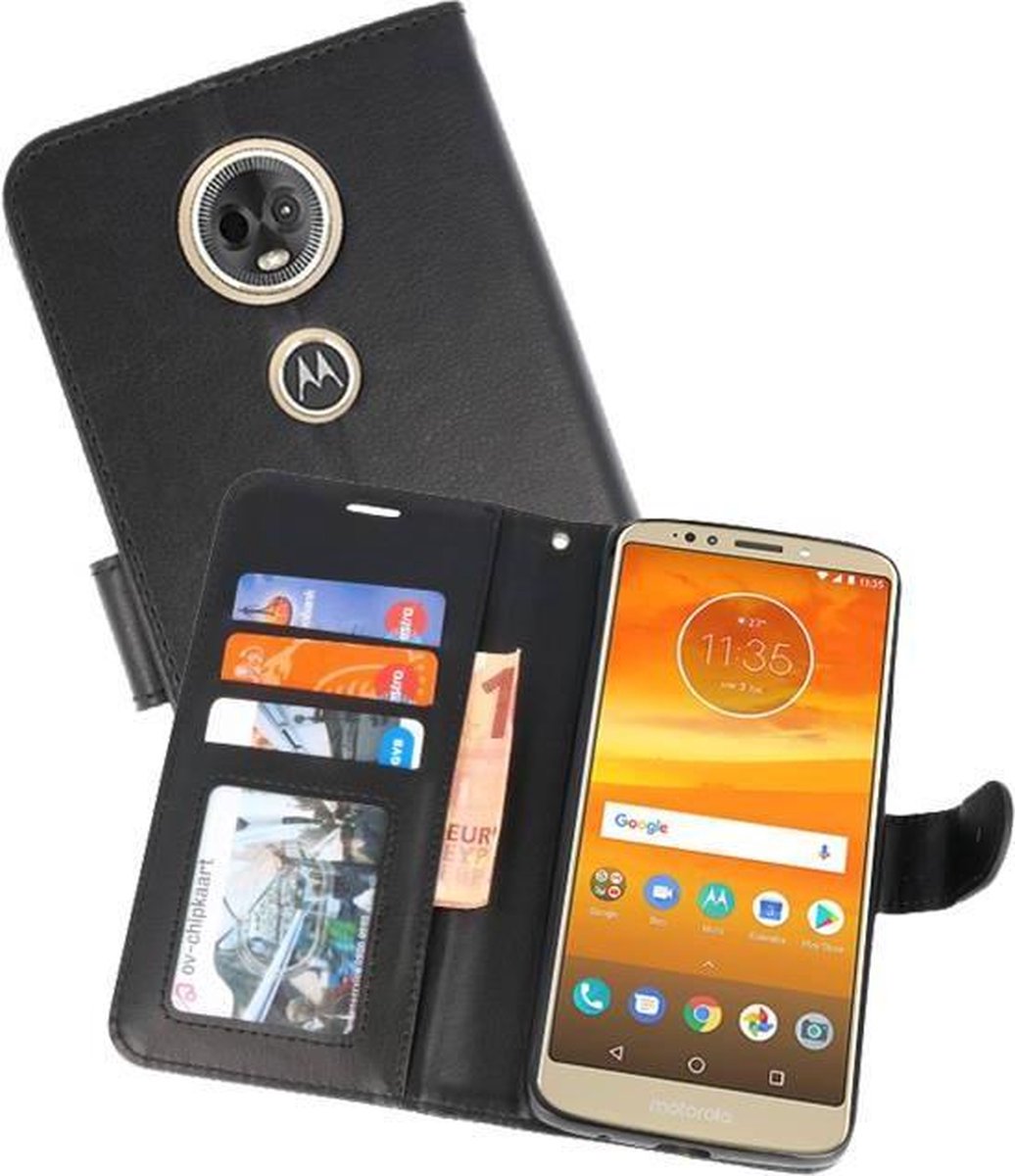 Wallet Cases Hoesje Geschikt voor Moto E5 Plus Zwart