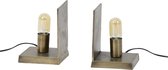 Set van 2 tafellampjes Bouquin - brons