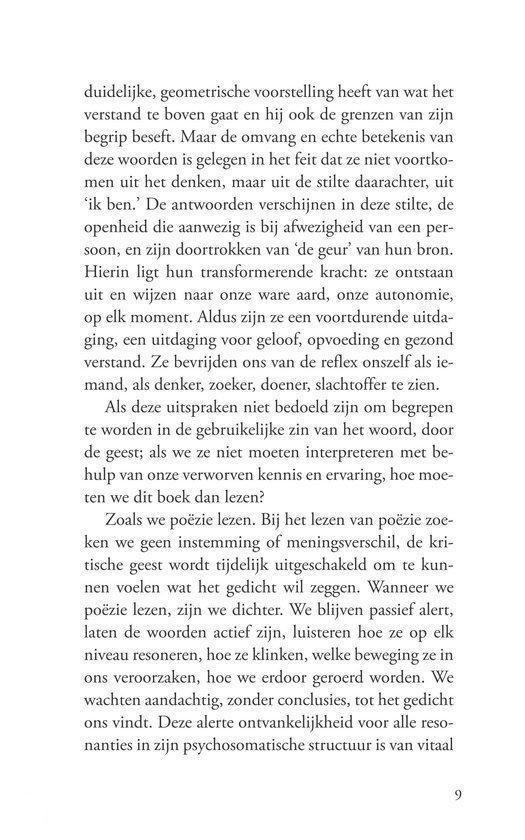 Tekstpagina uit een boek met de titel 'Ik ben'.