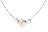 Clic Jewellery aluminium necklace matte grey/sand