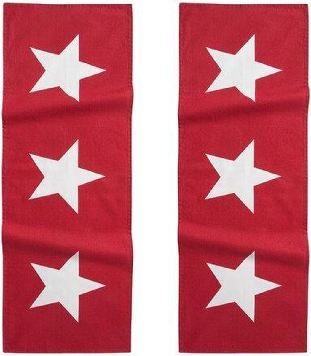 //DDDDD tafelloper Étoile 50 x 150 cm red per 2 stuks