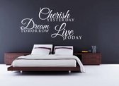 muursticker wallstickershop.eu | yesterday - tomorrow - today | wit