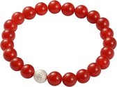 Bracelet pierres précieuses Argent Ball Agate Rouge