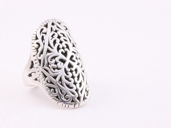 Grote opengewerkte zilveren elektroform ring - maat 19 | bol.com