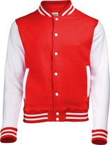 AWDis Varsity jacket, Fire Red/White, Maat L
