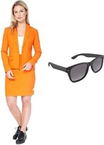 Oranje mantelpak kostuum - maat 38 (M) met gratis zonnebril