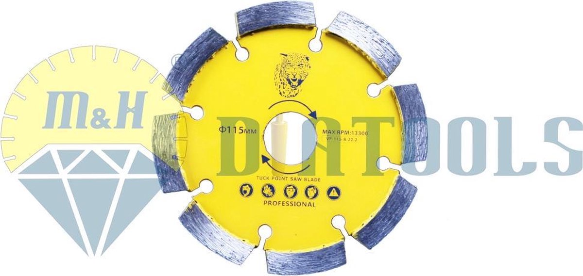 M&H diatools Diamantfrees Voegenfrees Voegenscijf laser gelast 115mm X asgat 22,2mm X 6-voor nat werk-Diamantgereedschappen op Prijzenvolger.com