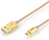 Ednet 31054 USB-kabel 1 m USB 2.0 USB A Micro-USB B Goud