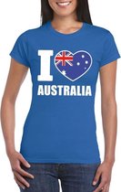 Blauw I love Australie fan shirt dames XL