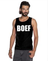 Boef tekst singlet shirt/ tanktop zwart heren L