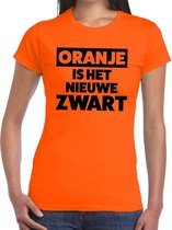Oranje tekst shirt Oranje is het nieuwe zwart t-shirt dames -  Koningsdag kleding XXL