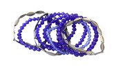 elastische armband donker blauw met antraciet grijs