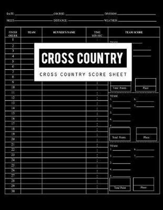 Cross Country Score Sheet 9781723413520 Bg Publishing Boeken