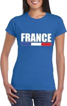 Blauw Frankrijk supporter t-shirt voor dames XS