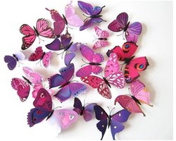 3D vlinders | Mix paars
