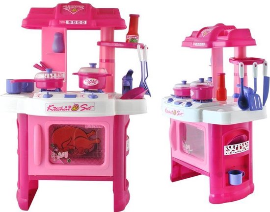 Speelgoed Keuken - Keukentje - Keukenset - Keukengerei - Kinder Keuken -  Roze | bol.com