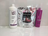 Omniplex Blondeerpoeder 500g + 12% Oxycreme 1000ml + No-Yellow Shampoo 300ml