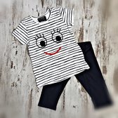 DICE kinderpyjama Smile blauw/wit maat 4-5 jaar