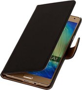 Zwart Effen Booktype Samsung Galaxy A7 Wallet Cover Hoesje