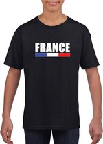 Zwart Frankrijk supporter t-shirt voor kinderen L (146-152)