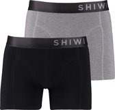 Shiwi - 2-Pack Boxershorts - Solid - Zwart Grijs