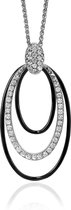 Orphelia Silver 925 Zh-7068 Pendant Black Ceramic With White Zirc