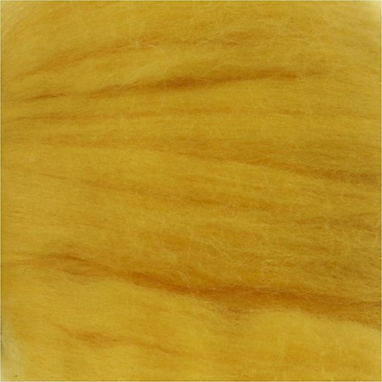 Merino wol, 21 micron, sun yellow, Zuid-Afrika, 100 gr - Creotime