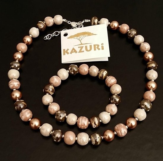 Kazuri Fairtrade Set Ketting + armband Taita Sparkle safari chique | bol.com