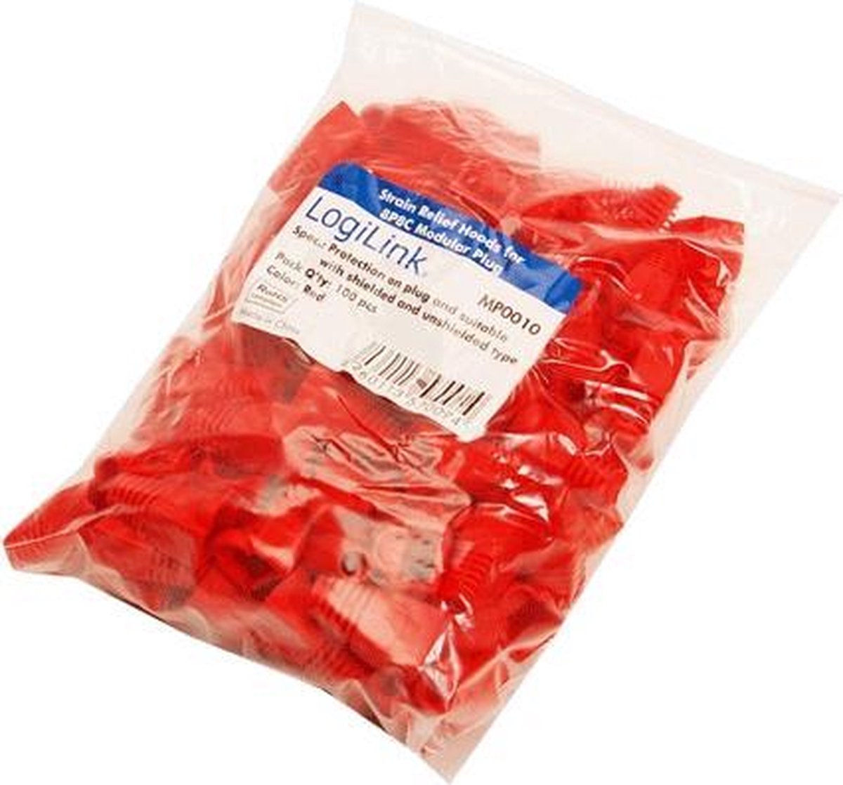 LogiLink MP0010 Knik beveiligingshuls voor RJ45 Rood 100 stuk(s)
