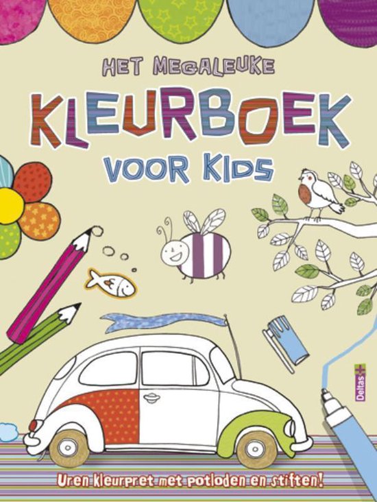 Cover van het boek 'Het megaleuke kleurboek voor kids'