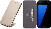 Samsung Galaxy S7 Edge - Lederen Wallet Hoesje Goud met Siliconen Houder - Portemonee Hoesje - Book Case - Flip Cover - Klap - 360 beschermend Telefoonhoesje