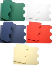 Dubbele Kaarten Set - Zeskantjes relief - 40 Stuks - 5 Kleuren - Met enveloppen - Maak wenskaarten voor elke gelegenheid