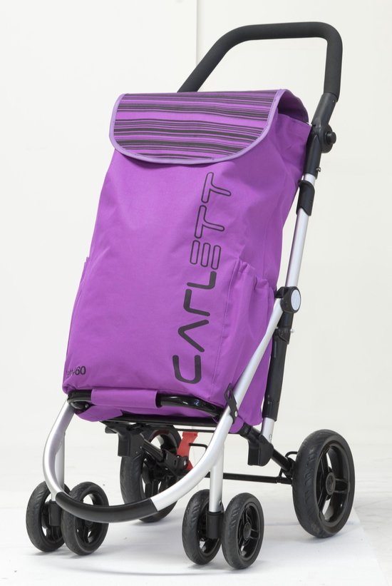 Carlett - Boodschappentrolley met 4 wielen. Opvouwbare boodschappentrolley met grote inhoud 25 kg, hoofdtas 36 l, koeltas 7,5 l en achterzak, Lett430 Urban Duo, grijs
