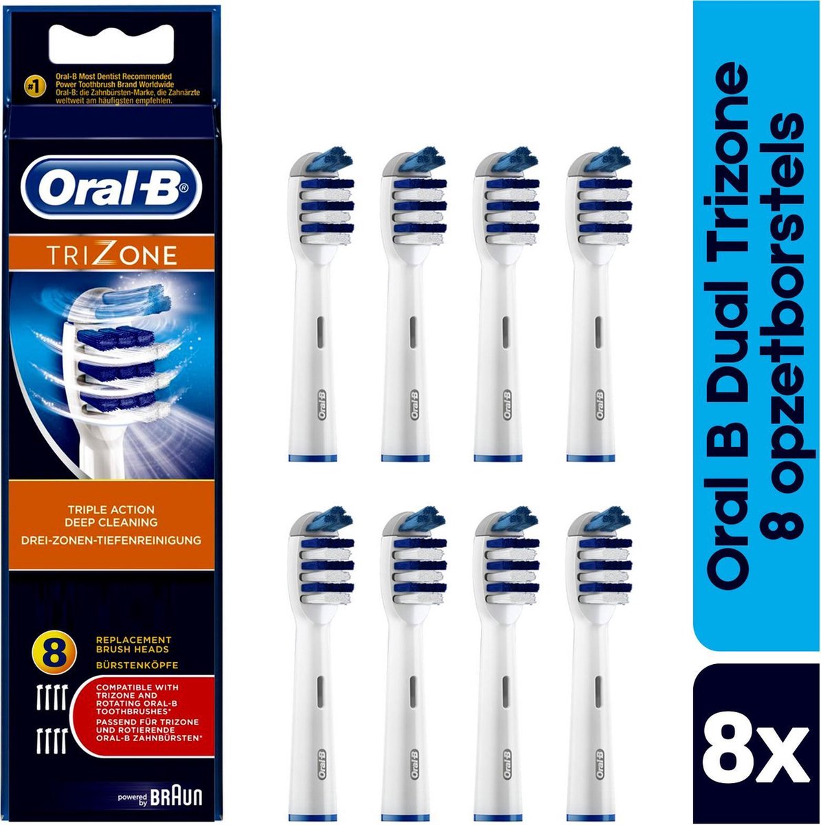 Oral B Trizone - 8 x opzetborstels - Voordeelverpakking - Universele  ovale... | bol.com