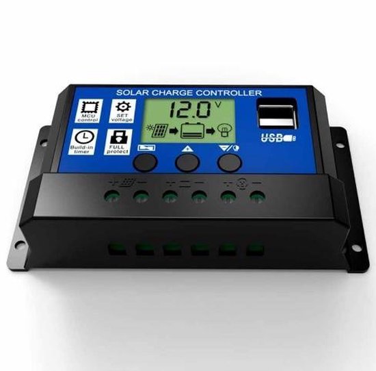 30A DC 12V - 24V PWM Solar laadregelaar met LCD en 5V USB van Allpowers® — afbeelding 3