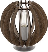 EGLO Cossano - Tafellamp - 1 Lichts - Ø185mm. - Nikkel-Mat - Donkerbruin
