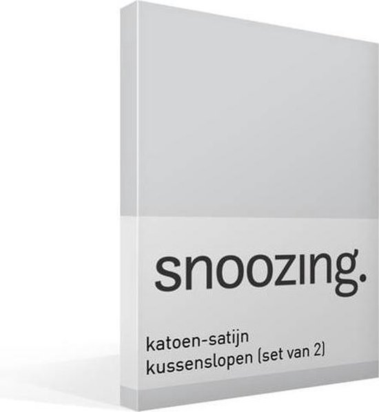 Snoozing - Katoen-satijn - Kussenslopen - Set van 2 - 60x70 cm - Grijs