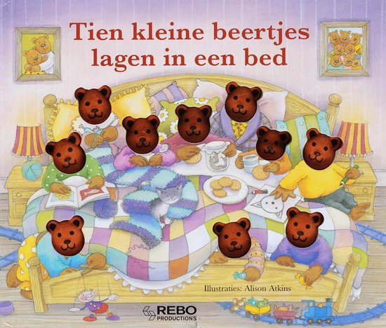 Cover van het boek 'Tien kleine beertjes lagen in een bed'