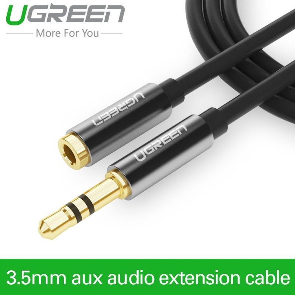 Ugreen - 3.5 mm male naar 3.5 mm female - Verlengkabel - 3.0 Meter - Zilver