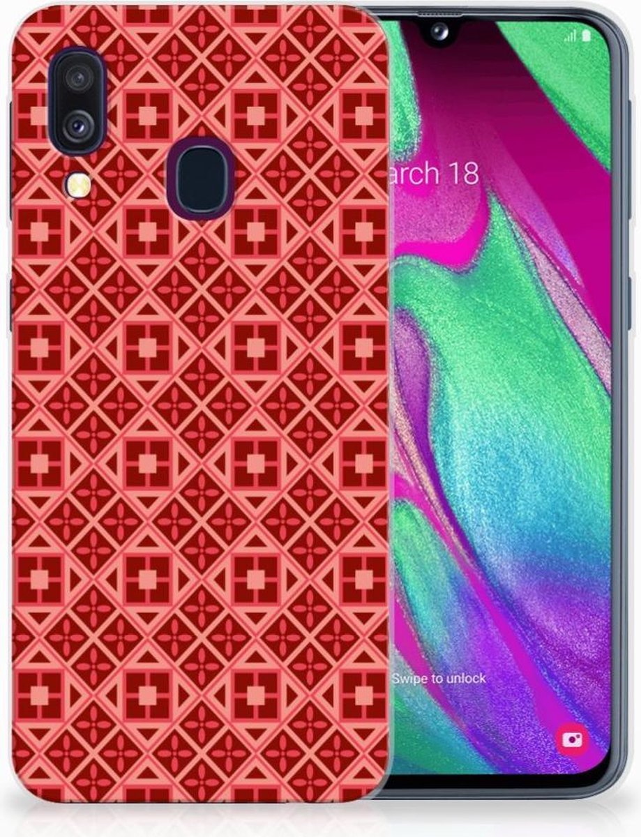 Samsung Galaxy A40 TPU bumper Batik Rood