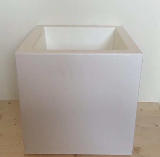 bestellen Plaatsen tint Monacis Buiten Bloempot 40x40x40 cm Cube mat Wit | bol.com