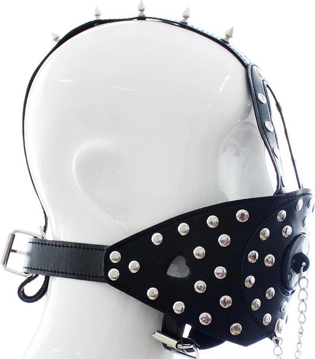 Goedkoopste Banoch - Mask Punk Stopper Black - zwart pu leer masker