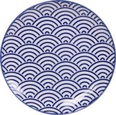 Tokyo Design Studio - Nippon Blue Dessertbord - Golven - 16x2cm