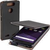 MP Case zwart eco lederen flip case voor ZTE Blade V8 Mini flip cover