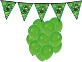 St. Patricks Day feestversiering - 25x ballonnen en 1x slinger - feestartikelen