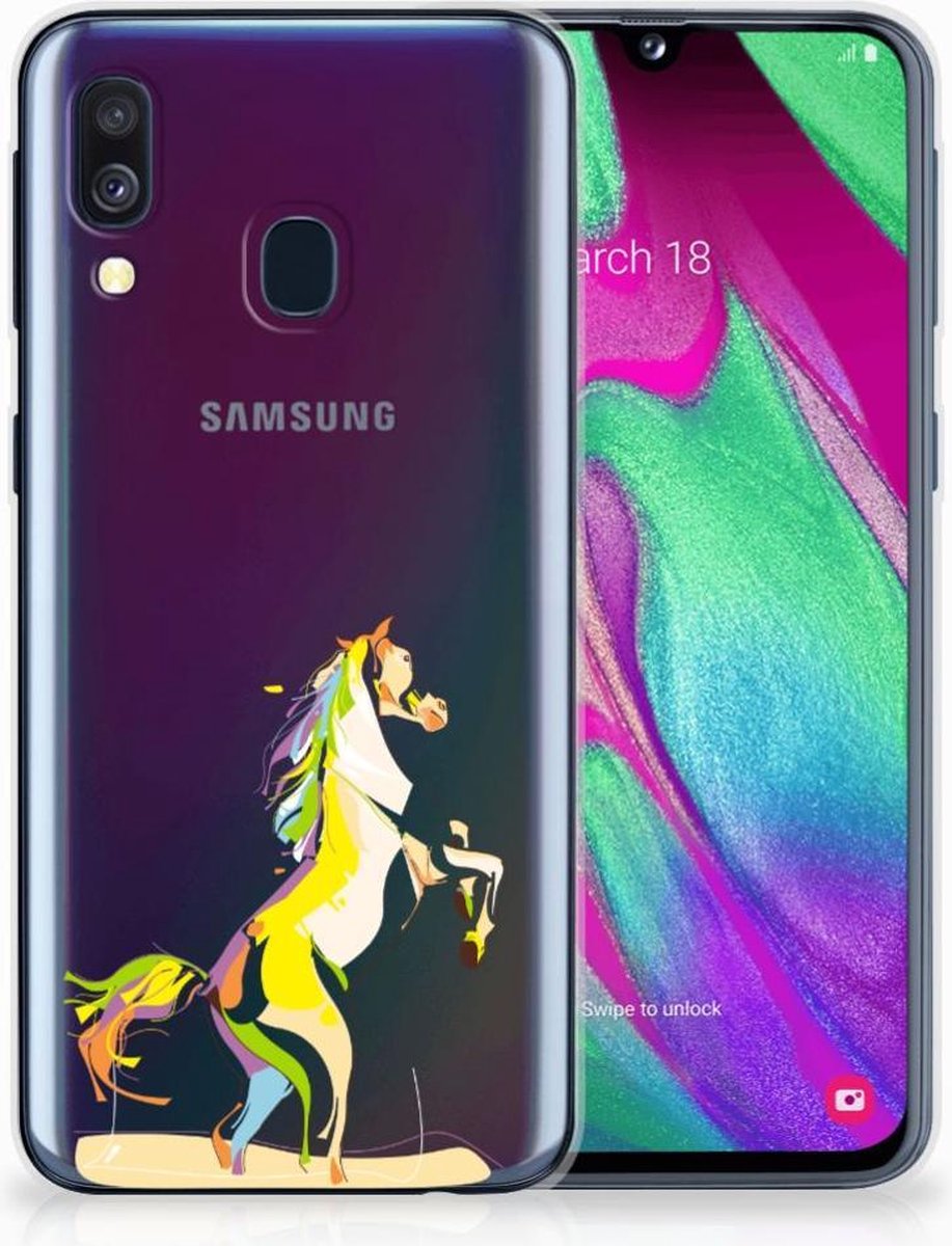 Samsung Galaxy A40 Telefoonhoesje met Naam Horse Color