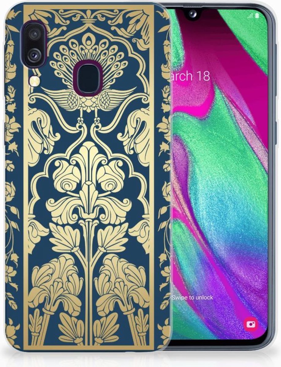 TPU Hoesje voor Samsung Galaxy A40 TPU Case Beige Flowers