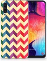Geschikt voor Samsung Galaxy A50 TPU Hoesje Zigzag Color
